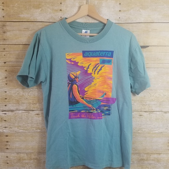 Vintage Other - Vtg 90s Belton Tshirt Green Size M Aquaterra Kayak